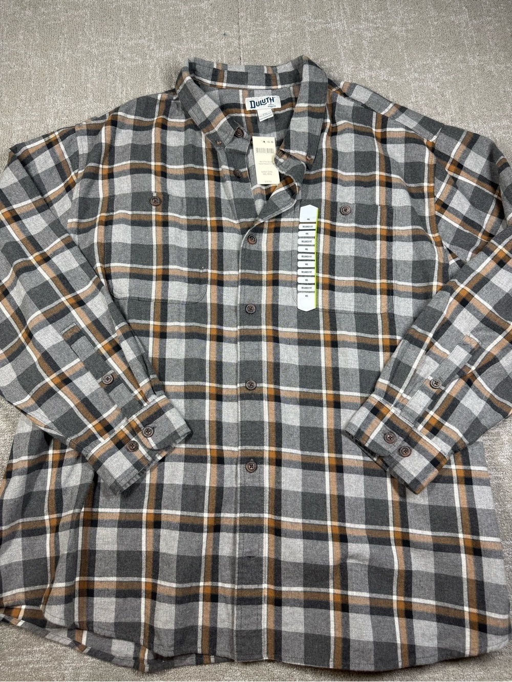 Duluth Trading NWT Free Swingin Flannel Relaxed Fit Shirt Size 4XL